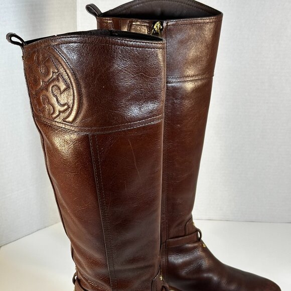 Tory Burch Brown Leather Boots size 9.5 - Picture 2 of 16